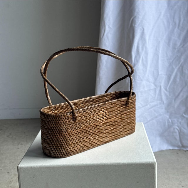 Small Oval Basket with Long Handles For Sale - Image 12 of 18