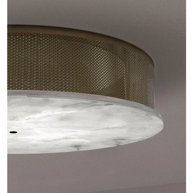 Contemporary Enkō Brushed Burnished Metal Ceiling Light by Alabastro Italiano For Sale - Image 3 of 7