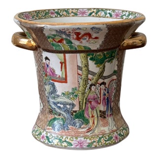 Mid 20th Century Chinese Export Famile Rose Cachepot For Sale