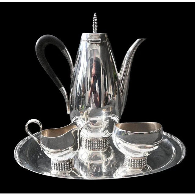 Silver German Art Deco Tea or Coffee Service by Jakob Grimminger, Set of 4 For Sale - Image 8 of 8