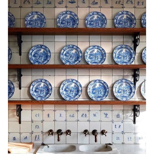 Blue 19th Century Blue & White Dessert Plate Dragon Sarreguemines For Sale - Image 8 of 10