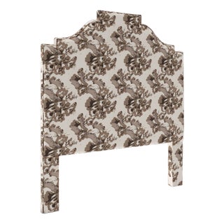 Nina Headboard in Schumacher Pyne Hollyhock, Charcoal - Full For Sale