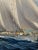 Yacht Oil Painting Sailing Off Bora Bora Louis Macouillard 1913-1987 Gilt Frame For Sale - Image 9 of 15