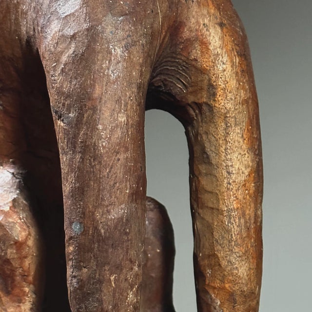 Antique Hand Carved Folk Art Howling Dog Sculpture For Sale - Image 11 of 11