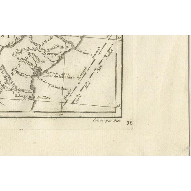 Northern Brazil and Amazon Basin Enlightenment Map by Rigobert Bonne, 1780s For Sale - Image 11 of 12
