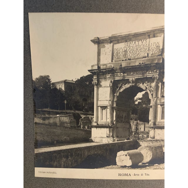 Wonderful 19th century Italian photo of Roma, Roman Arco di Tito, in the Forum. Formerly from a library image file....
