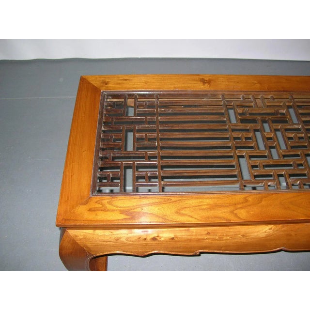 Vintage Chinese Ming-Style Yumu Latticework Top Low Table/Coffee Table For Sale In New York - Image 6 of 8