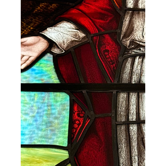 Christ the Consoler Stained Glass Window For Sale - Image 4 of 16