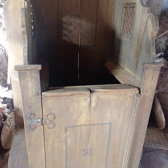Wood Early Baroque Cottage Church Confessional For Sale - Image 7 of 18