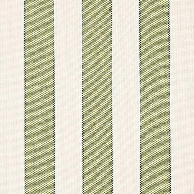 Sample - Schumacher Blumont Stripe Indoor/Outdoor Fabric in Green For Sale