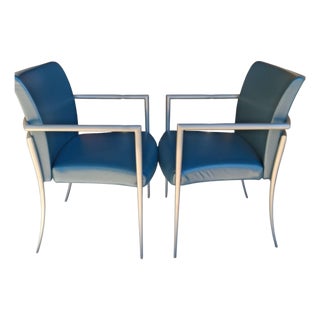 Elevate Your Executive Spaces With This Exceptional Pair of HBF Cortona Lounge Chairs by Designer Joe Ricchio. For Sale