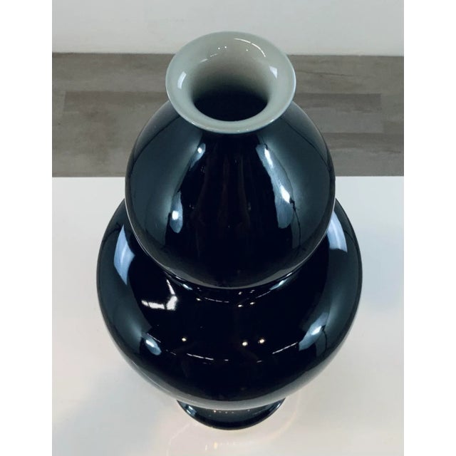 Modern Modern Fine Chinese Black Glaze Porcelain Vase For Sale - Image 3 of 5