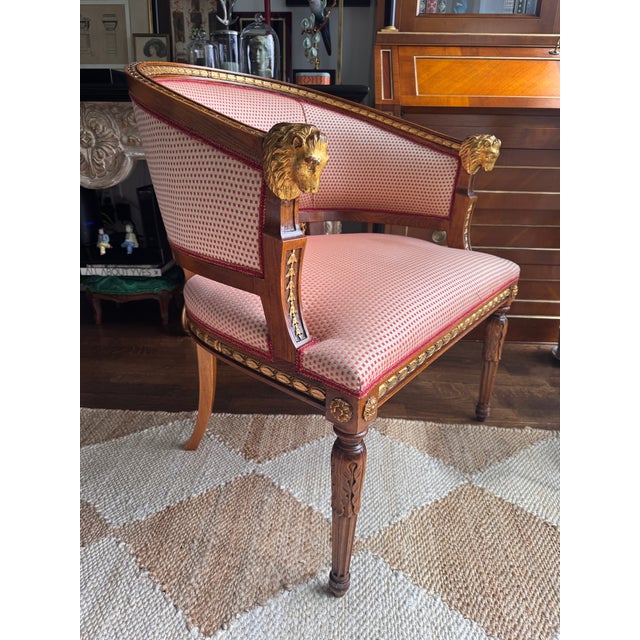 1970s Gustavian Style Lion Head Klismos Chair For Sale In New York - Image 6 of 9