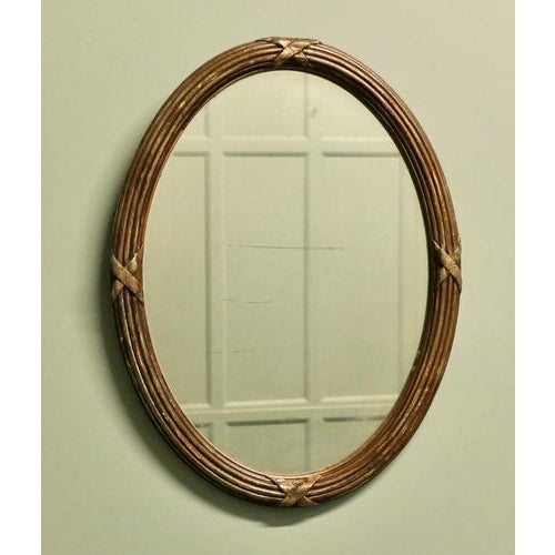 Large Oval Gilt Wall Mirror, 1920 For Sale - Image 6 of 7