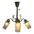 Restored Art Nouveau Three Light With Etched Shades, Ca. 1900 #2507 For Sale