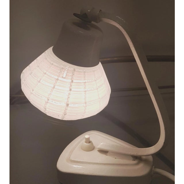 White Bedside Table Lamps, 1950s, Set of 2, in Very Good conditions. Designed 1950 to 1959 European Plug (up to 250V).The...