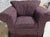 2020s Custom Handmade Purple Chenille Armchair With Leaf Pattern For Sale - Image 5 of 8