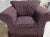 2020s Elegant Purple Chenille Armchair With Leaf Pattern For Sale - Image 5 of 8