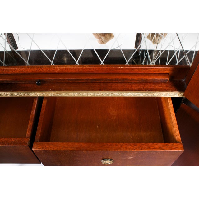 Vintage Meuble Francais Ormolu Mounted Burr Walnut Cocktail Cabinet, 20th Century For Sale - Image 16 of 18