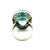 Metal 1920s Art Deco Platinum Aquamarine & Diamond Cocktail Ring, Size 6.25 For Sale - Image 7 of 13