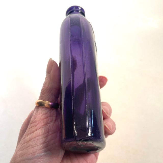 Circa 1900 Warranted Glass Flask Bottle Antique Americana For Sale - Image 10 of 11