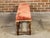 Italian 1820s Walnut Bench with Red Fabric, Turned Legs and Stretchers For Sale In Atlanta - Image 6 of 11