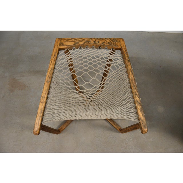 1970s 1970s Modern Oak Net Chair For Sale - Image 5 of 9