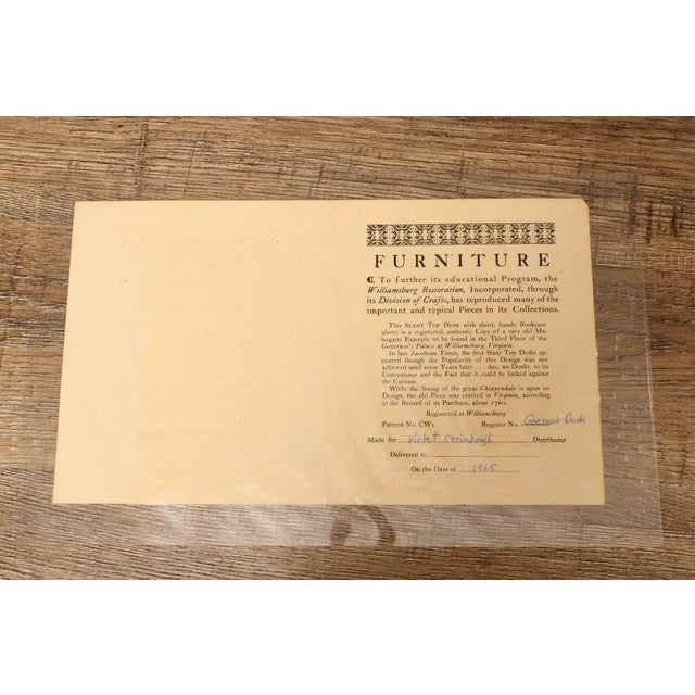 Kittinger Colonial Williamsburg Mahogany Slant Front Secretary Desk For Sale - Image 17 of 18