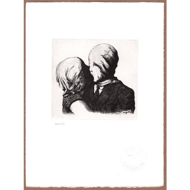 René Magritte (1898 - 1967) Les Amants (The Lovers) Original Etching on "Velin de Rives" Invented in 1928 Printed in 2003...