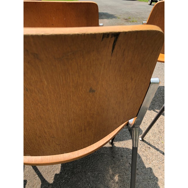 MidCentury Modern Plywood & Steel Schoolhouse Dining Chairs Set of 6 Chairish