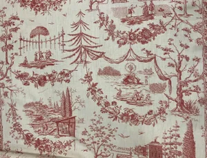 4 Yards Brunschwig & Fils Red Toile Linen
