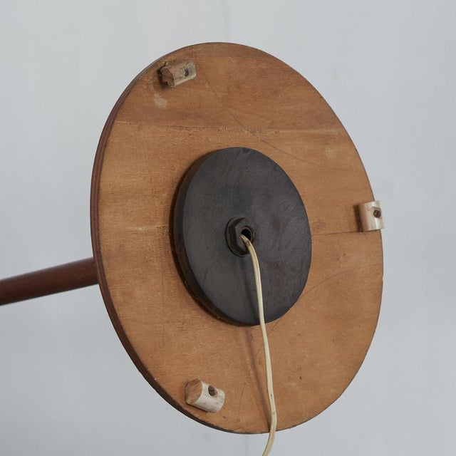 Black Mid-Century Modern Floor Lamp in Teak and Brass, 1960s For Sale - Image 8 of 9