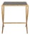 Debbie Square Metal Accent Table in Brass with Black Marble Top For Sale