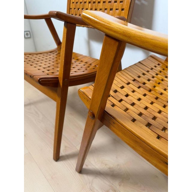 Gelenka Armchairs in Solid Beech Wood, Germany, 1950, Set of 2 For Sale - Image 12 of 18