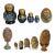Vintage Lot 3 Russian Hand Painted Wooden Egg Sets Plus Matryoshka Dolls For Sale