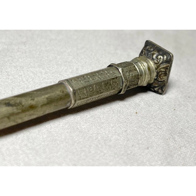Antique 19th Century Silver Mechanical Retractable Calendar Wax Seal Pencil For Sale - Image 11 of 11