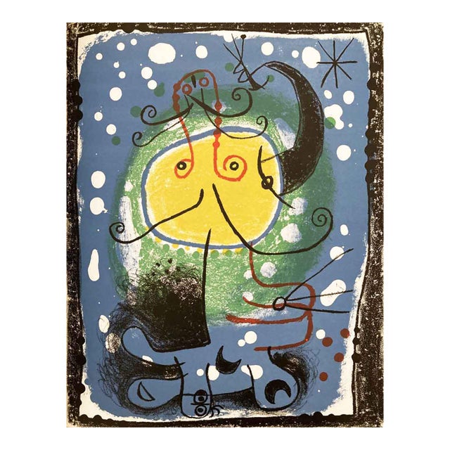 Joan Miro Original Lithograph Personage XXe Siele 1957* For Sale