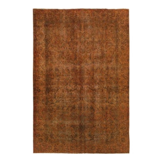 1960s 1960s Vintage Orange/Brown Wool Rug For Sale