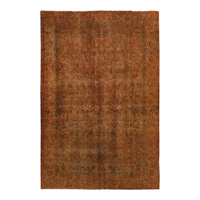 1960s 1960s Vintage Orange/Brown Wool Rug For Sale