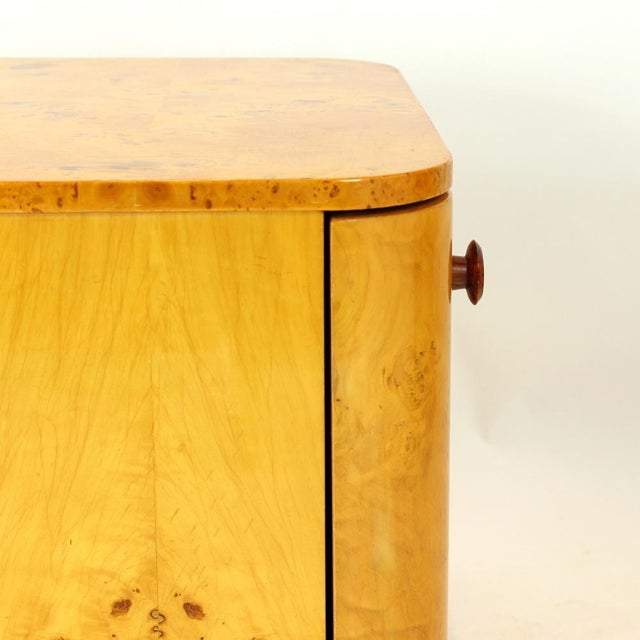 Art Deco Bedside Tables in Root Veneer, Former Czechoslovakia, 1940s, Set of 2 For Sale - Image 14 of 17