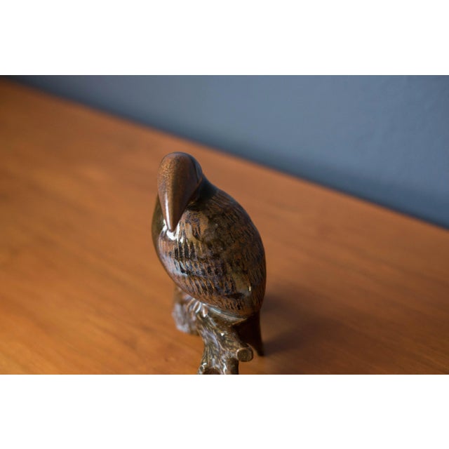 California Studio Mid Century Glazed Stoneware Bird Sculpture by Robert Maxwell For Sale In Monterey, CA - Image 6 of 8