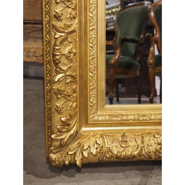 Antique French Louis XIV Style Symmetrical Giltwood Mirror, Circa 1890 For Sale - Image 11 of 18