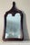 19 th c American Antique Gothic Style walnut veneer wall mirror with original mercury glass.