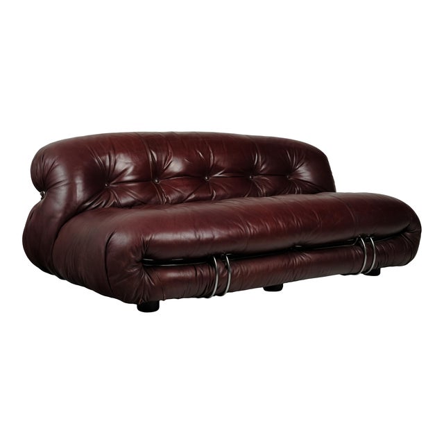 1960s Soriana 2-Seater Sofa in Brown Leather by Afra & Tobia Scarpa for Cassina, 1969 For Sale - Image 5 of 18