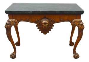 Maitland Smith Carved Lion Head Console Table