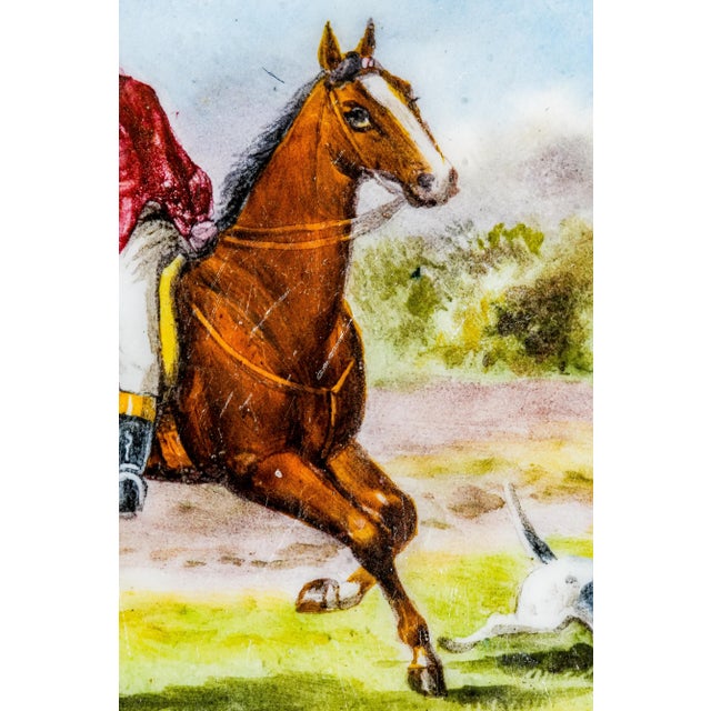 Late 19th Century Exceptional Hand Painted Enamel Antique Sterling Silver Cigarette Case Horse Equestrian English Country Fox Hunt Scene For Sale - Image 5 of 18