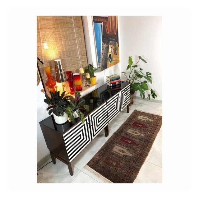 Modular Sideboard with Op Art Motif, 1970s, Set of 2 For Sale - Image 11 of 18