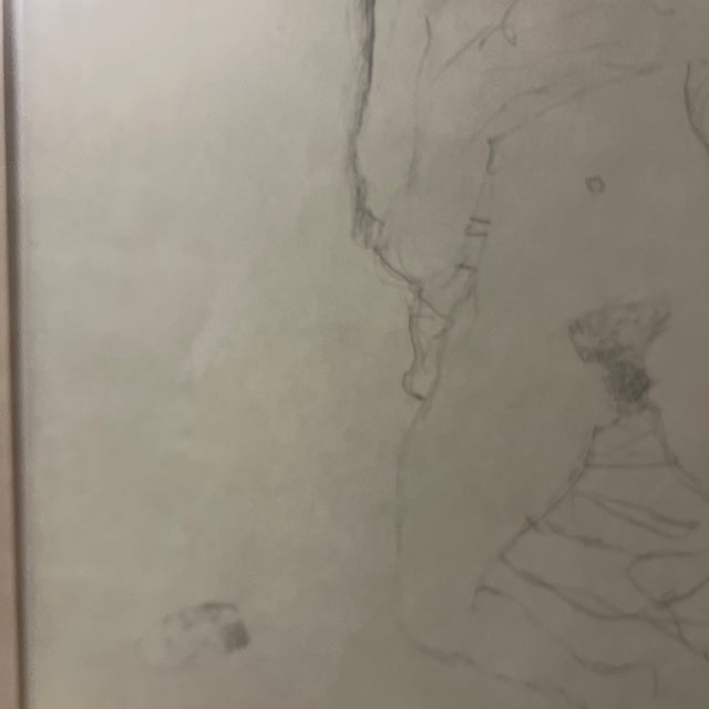 Paper 1960s Print on Collectors Paper of Gustav Klimt 1910 Pencil Drawing of Reclining Figures For Sale - Image 7 of 10