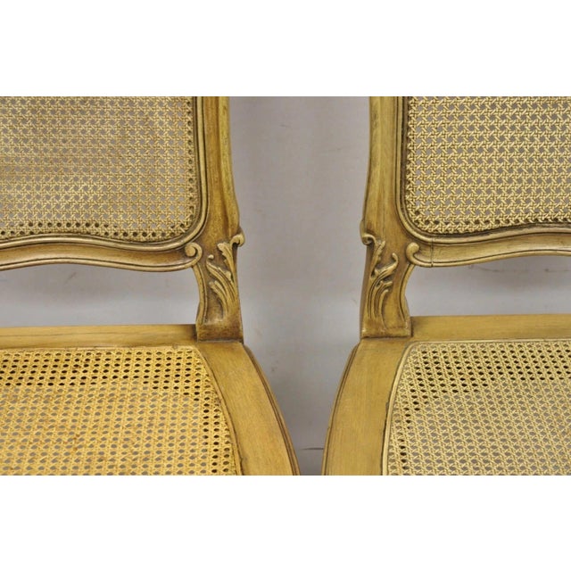Antique French Provincial Louis XV Style Carved Walnut Cane Side Chair - A Pair For Sale In Philadelphia - Image 6 of 11