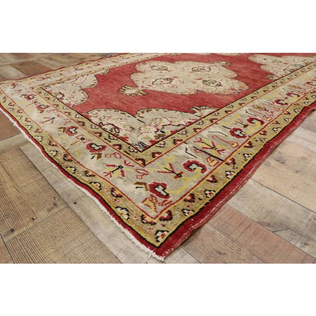 Vintage Turkish Oushak Runner - 04'07 X 11’00 For Sale In Dallas - Image 6 of 10